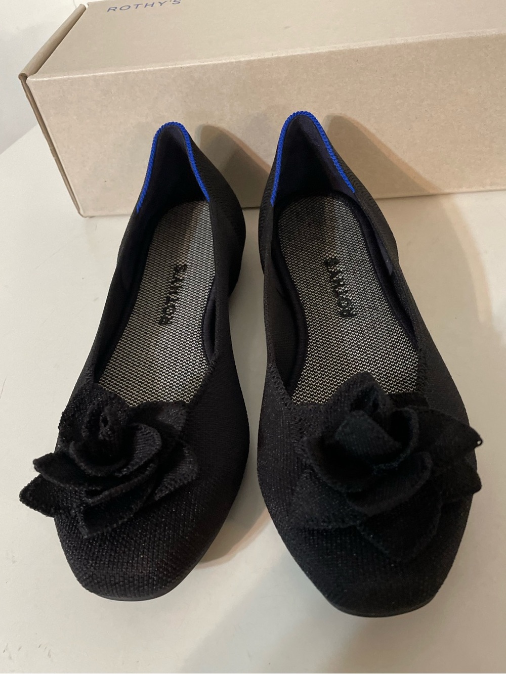 Rothy’s The Petal Square Black Flats - Picture 2 of 12